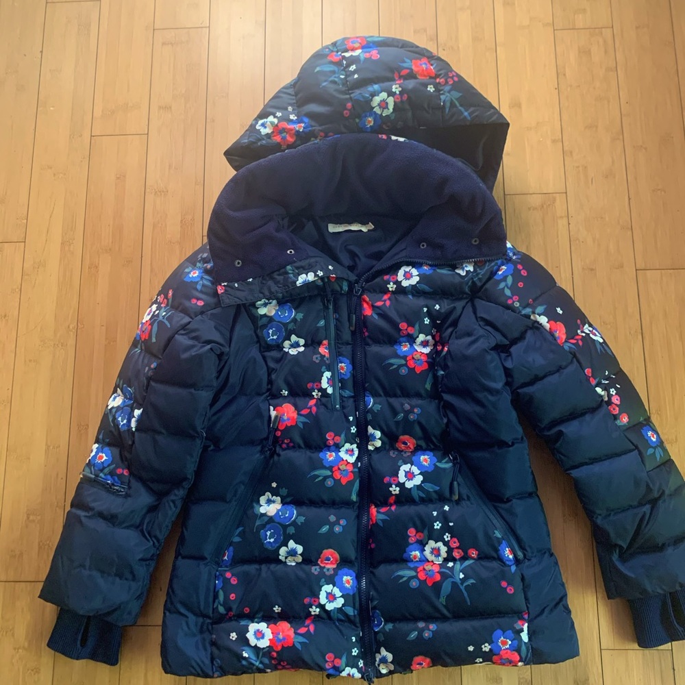 Tory Burch Floral Navy Blue Snow Jacket